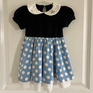 Taylor Joelle "Vintage Minnie" Polka Dot Dress with Peter Pan Collar